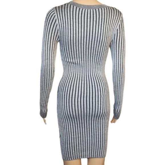 Express Midi Sweater Knit Vertical Stripes Dress NWOT - Picture 5 of 14